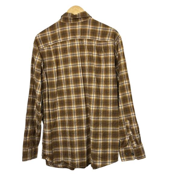 Blue Mountain Brown Plaid Long Sleeve Button-Up Shirt Men's Large 100% Cotton - Picture 5 of 7